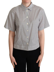 Dolce & Gabbana Black Polka Dot Collared Shirt White -   -  Dolce & Gabbana.