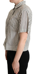 Dolce & Gabbana White Black Striped Shirt Blouse Top -   -  Dolce & Gabbana.