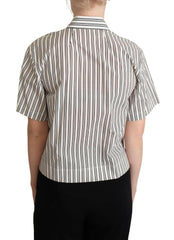 Dolce & Gabbana White Black Striped Shirt Blouse Top -   -  Dolce & Gabbana.