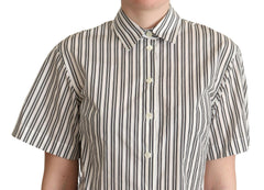 Dolce & Gabbana White Black Striped Shirt Blouse Top -   -  Dolce & Gabbana.