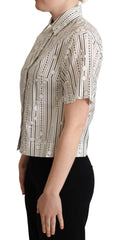 Dolce & Gabbana White Circles Dots Collared Button Up Shirt -   -  Dolce & Gabbana.
