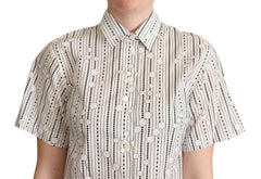Dolce & Gabbana White Circles Dots Collared Button Up Shirt -   -  Dolce & Gabbana.