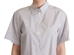 Dolce & Gabbana White Polka Dots Collared Blouse Shirt -   -  Dolce & Gabbana.