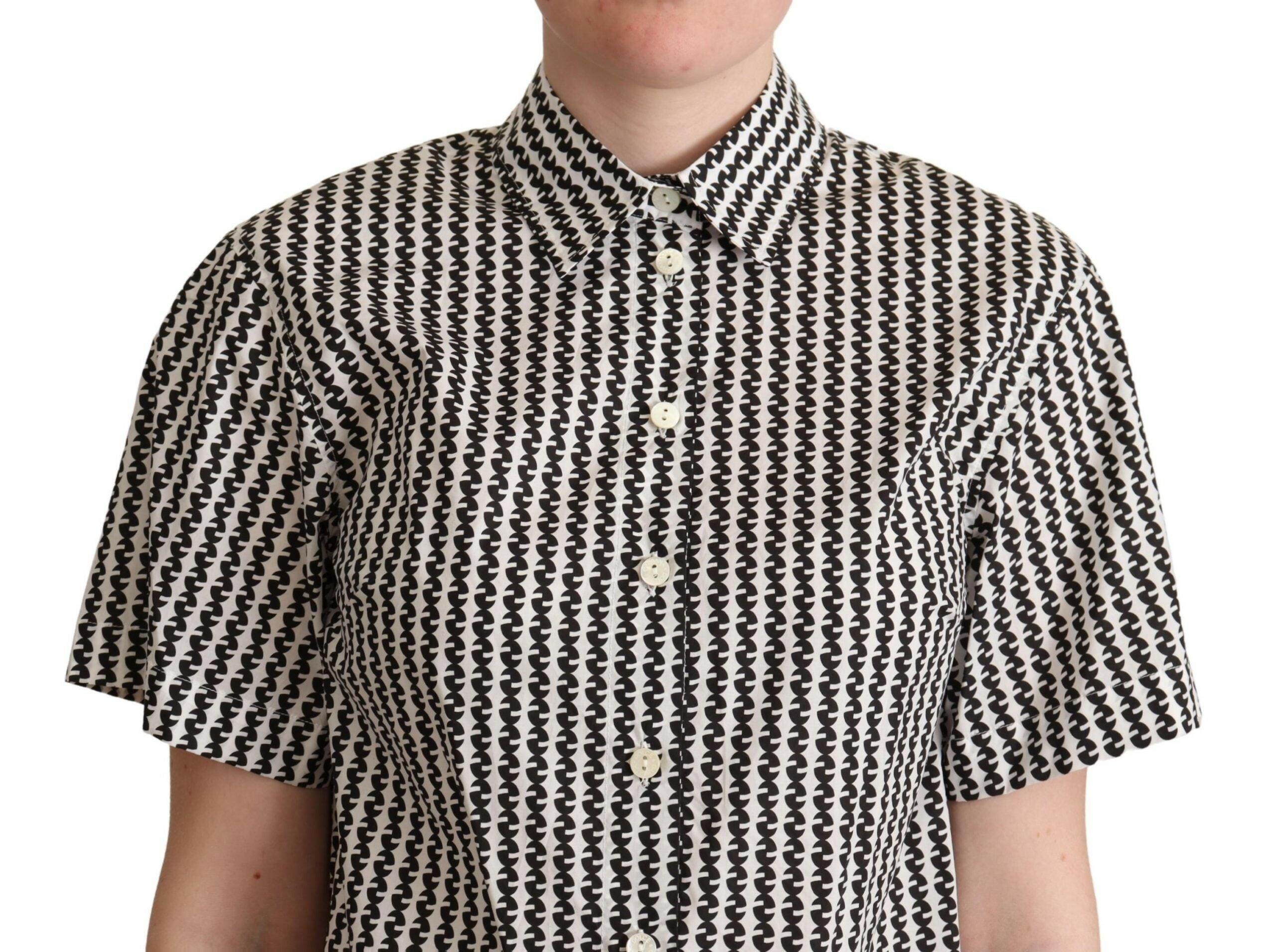 Dolce & Gabbana White Black Fantasy Pattern Shirt -   -  Dolce & Gabbana.