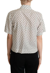 Dolce & Gabbana White Dotted Collared Blouse Shirt -   -  Dolce & Gabbana.