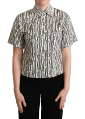 Dolce & Gabbana White Floral Collared Blouse Shirt -   -  Dolce & Gabbana.