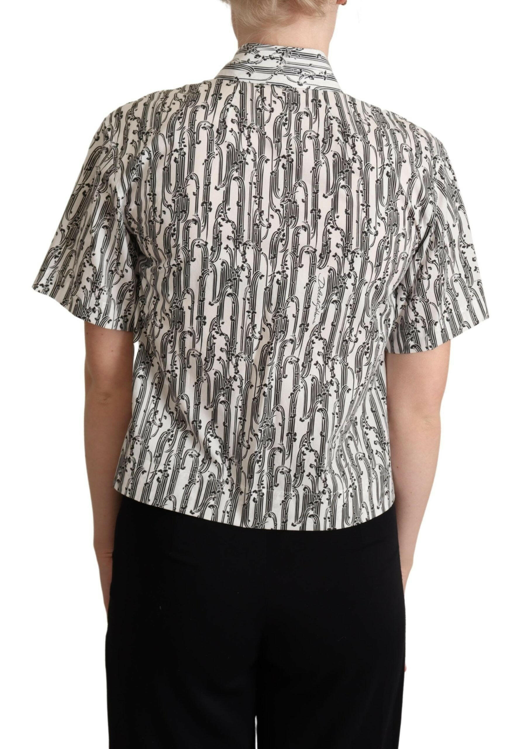 Dolce & Gabbana White Floral Collared Blouse Shirt -   -  Dolce & Gabbana.