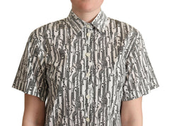 Dolce & Gabbana White Floral Collared Blouse Shirt -   -  Dolce & Gabbana.