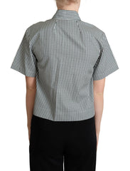 Dolce & Gabbana White Green Cotton Check Shirt Blouse Top -   -  Dolce & Gabbana.