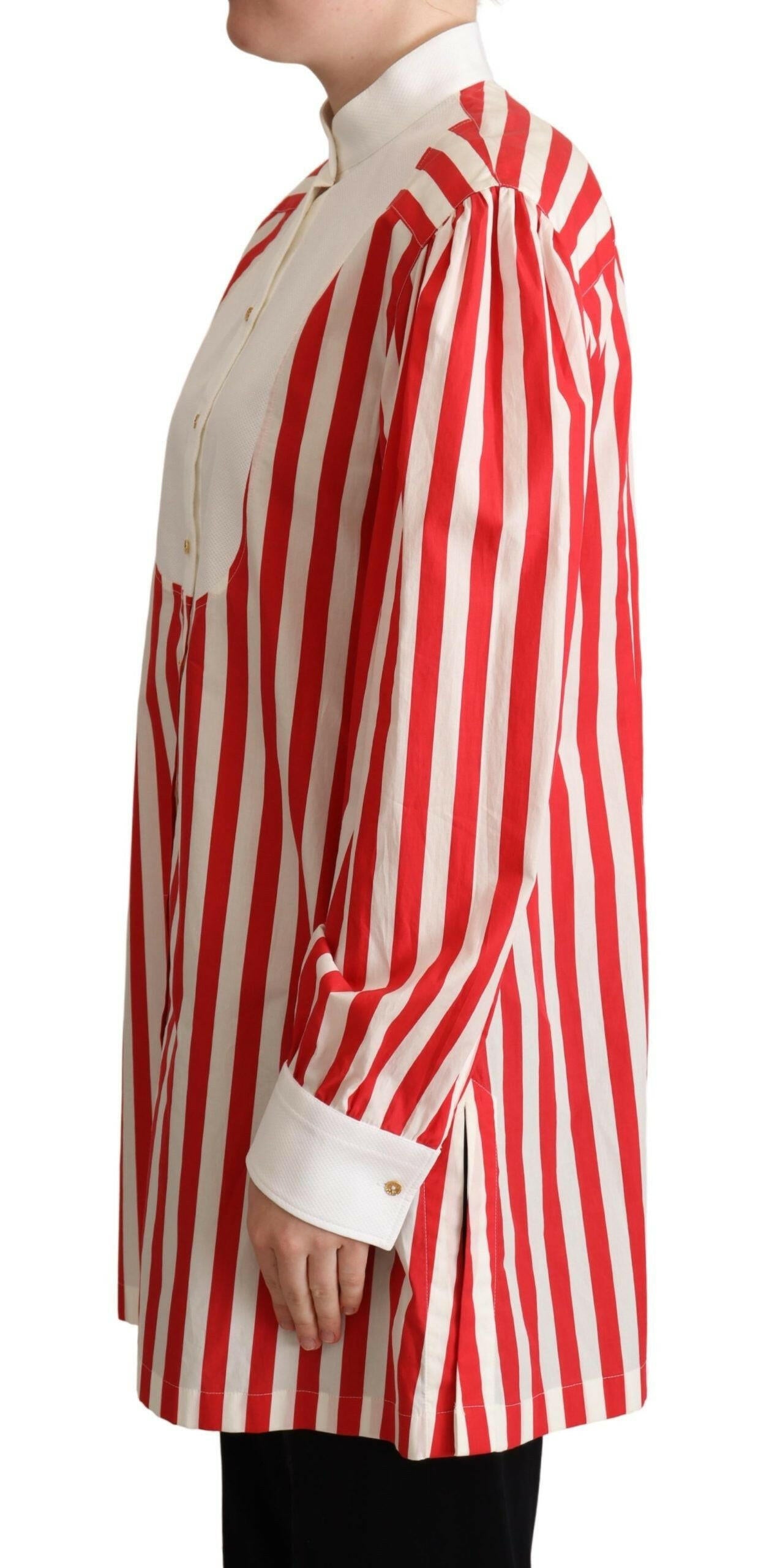 Dolce & Gabbana Red White Striped Long Sleeves Formal Shirt -   -  Dolce & Gabbana.