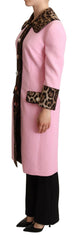 Dolce & Gabbana Pink Leopard Wool Trenchcoat Jacket -   -  Dolce & Gabbana.