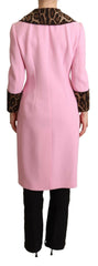 Dolce & Gabbana Pink Leopard Wool Trenchcoat Jacket -   -  Dolce & Gabbana.