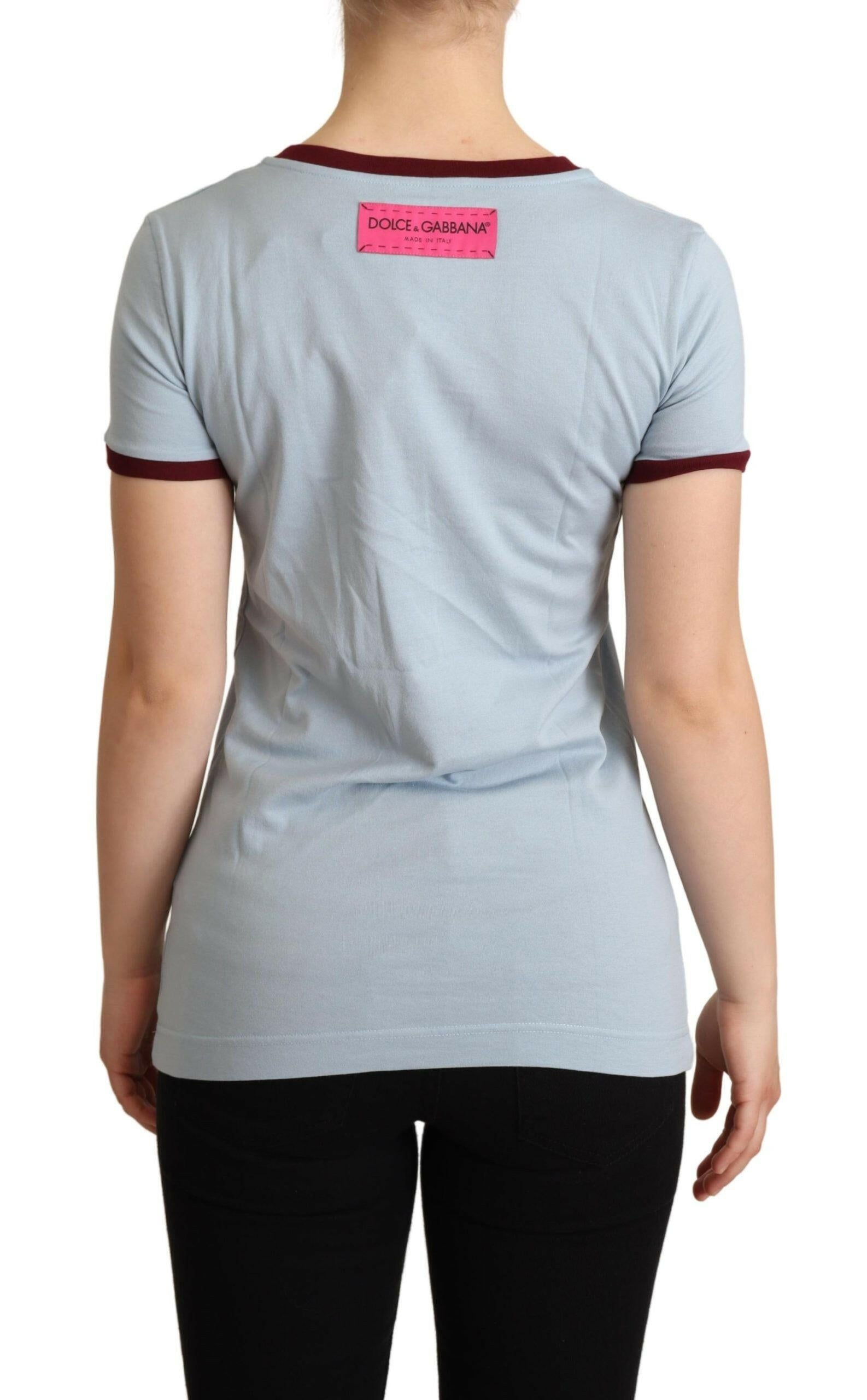 Dolce & Gabbana Blue Crewneck D&G Top T-shirt -   -  Dolce & Gabbana.