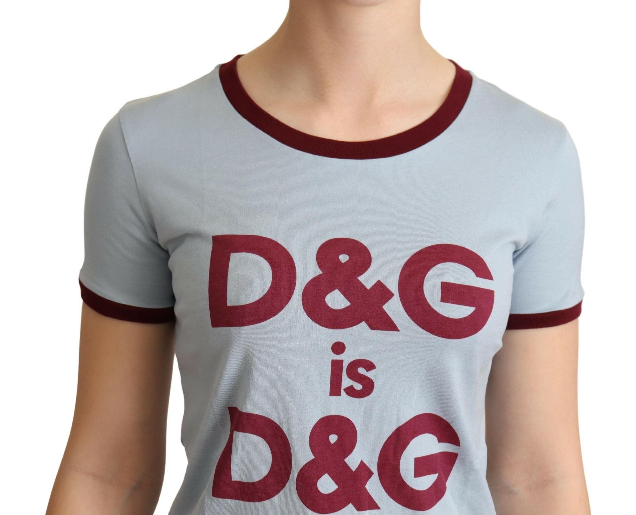 Dolce & Gabbana Blue Crewneck D&G Top T-shirt -   -  Dolce & Gabbana.