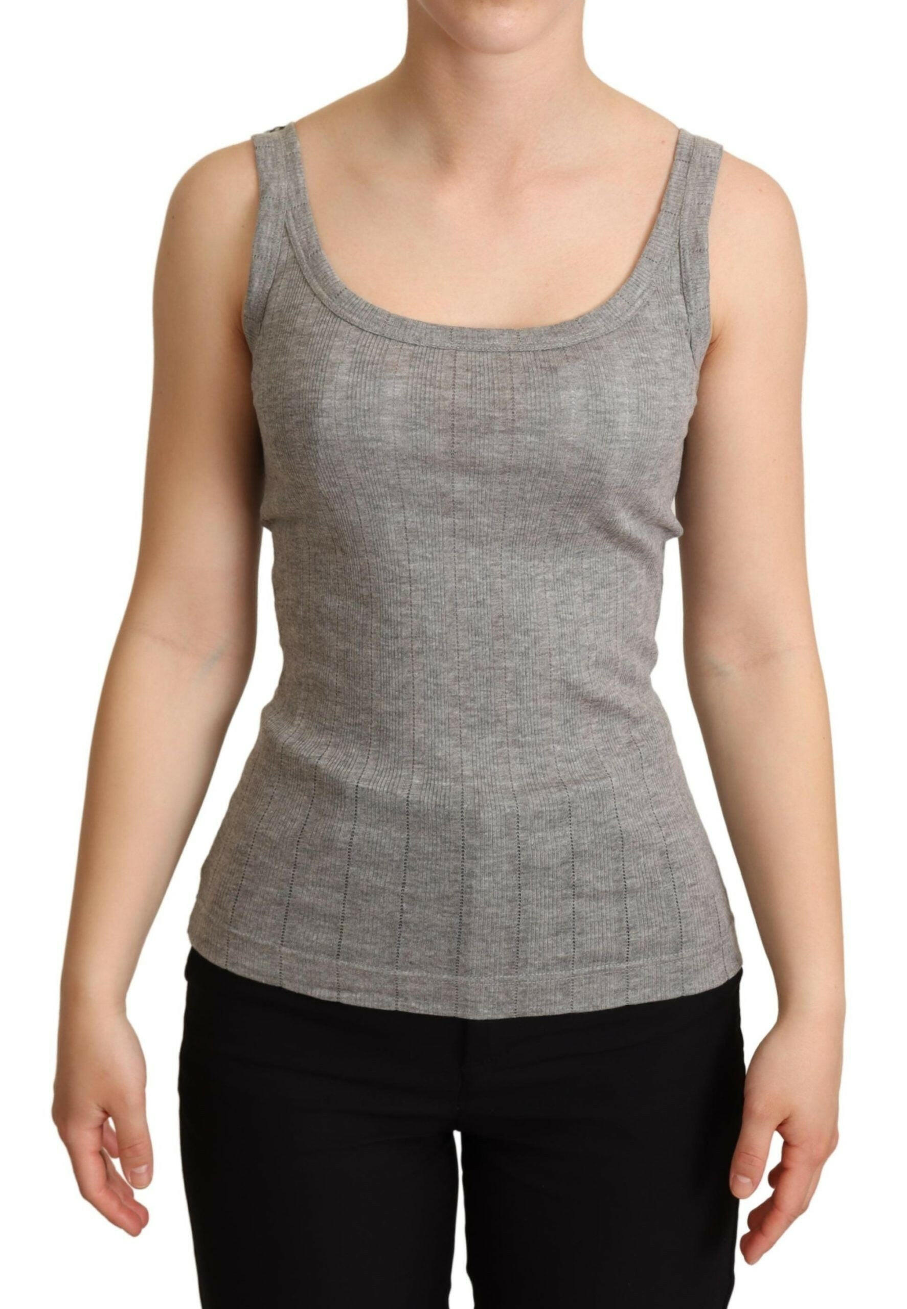 Dolce & Gabbana Gray Cotton Modal Canotta Tank Top T-shirt -   -  Dolce & Gabbana.