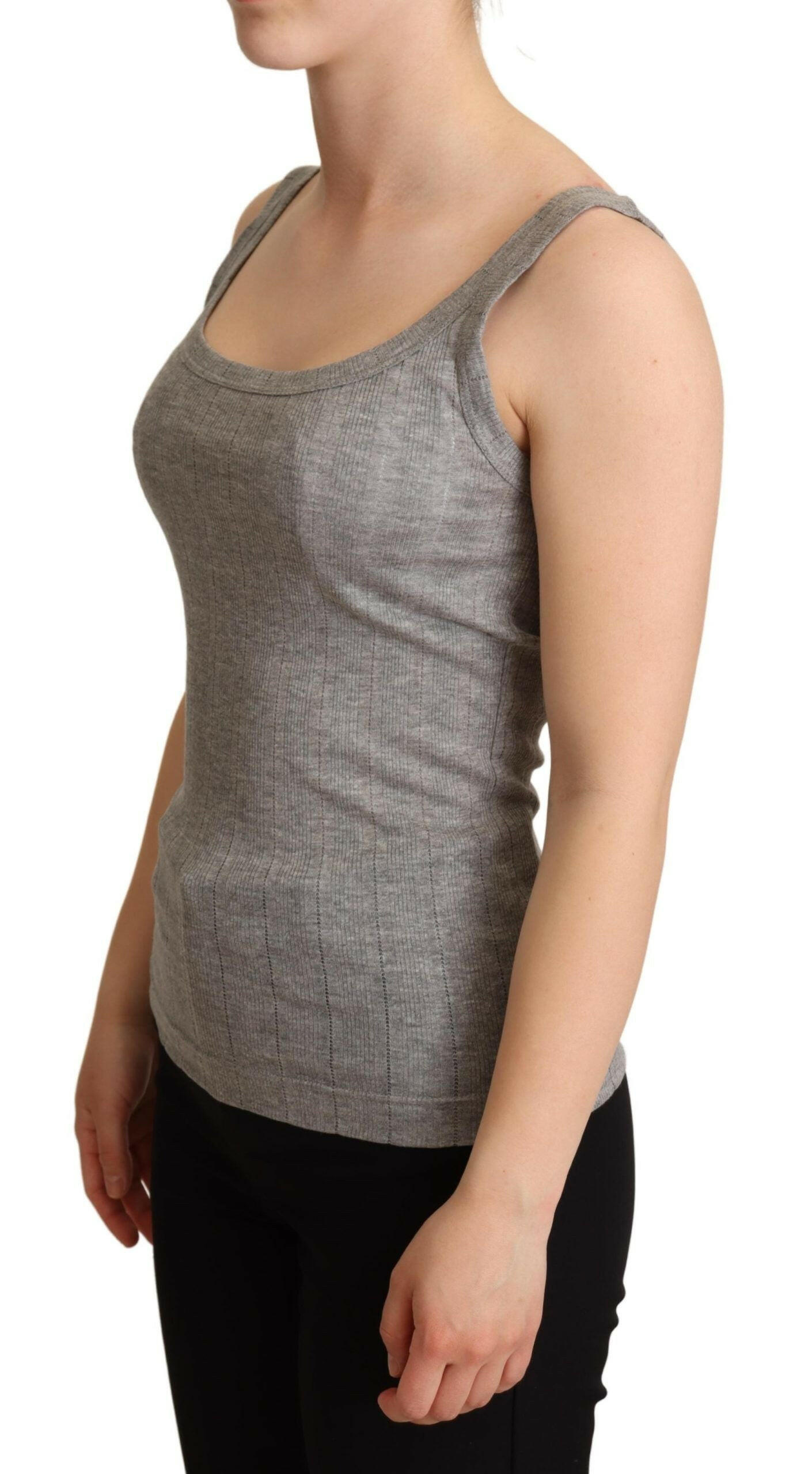 Dolce & Gabbana Gray Cotton Modal Canotta Tank Top T-shirt -   -  Dolce & Gabbana.