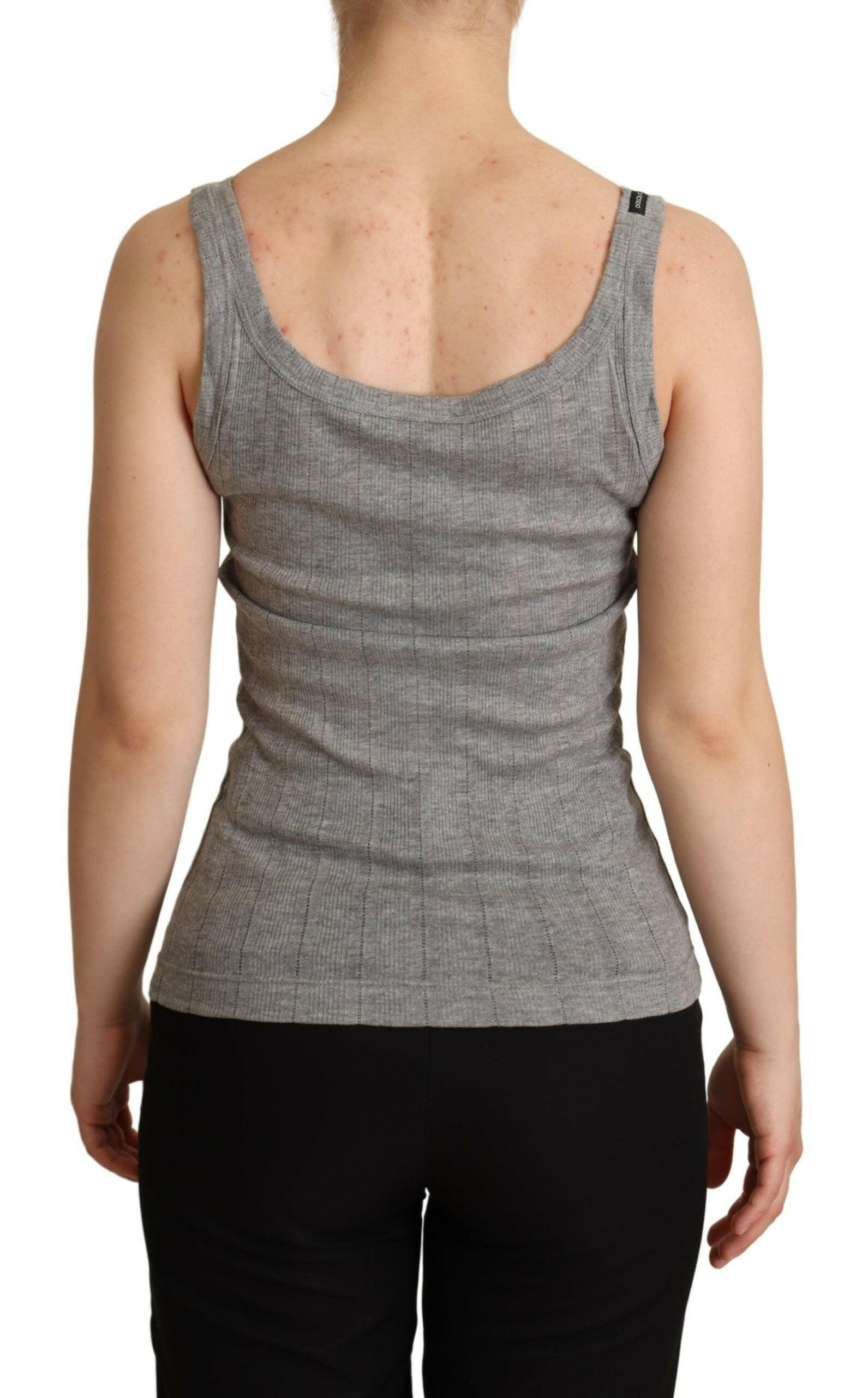 Dolce & Gabbana Gray Cotton Modal Canotta Tank Top T-shirt -   -  Dolce & Gabbana.