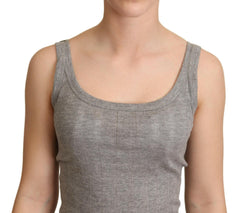 Dolce & Gabbana Gray Cotton Modal Canotta Tank Top T-shirt -   -  Dolce & Gabbana.