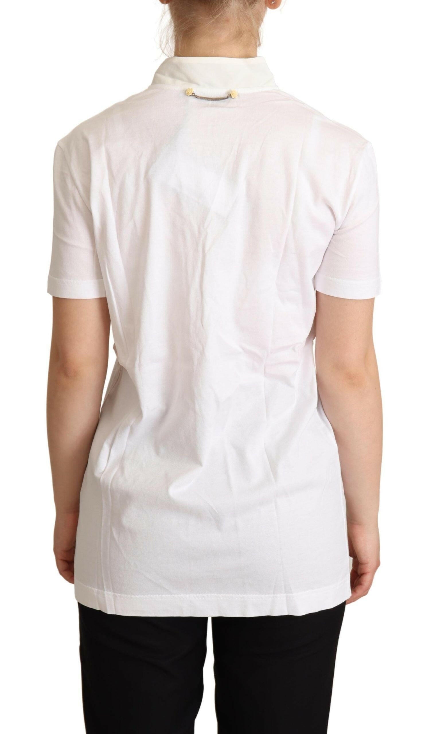Dolce & Gabbana White Cotton Silk I'm In Love Top T-shirt -   -  Dolce & Gabbana.