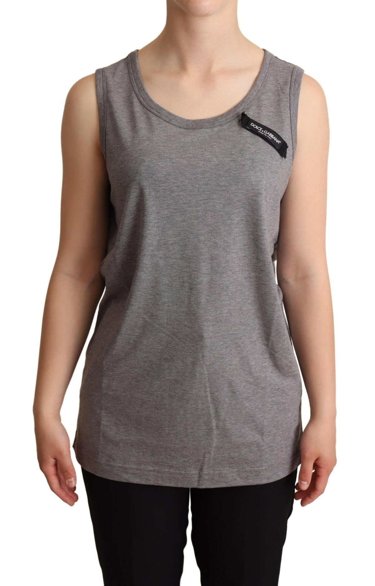 Dolce & Gabbana Gray Sleeveless Round Neck Tank Top T-shirt -   -  Dolce & Gabbana.