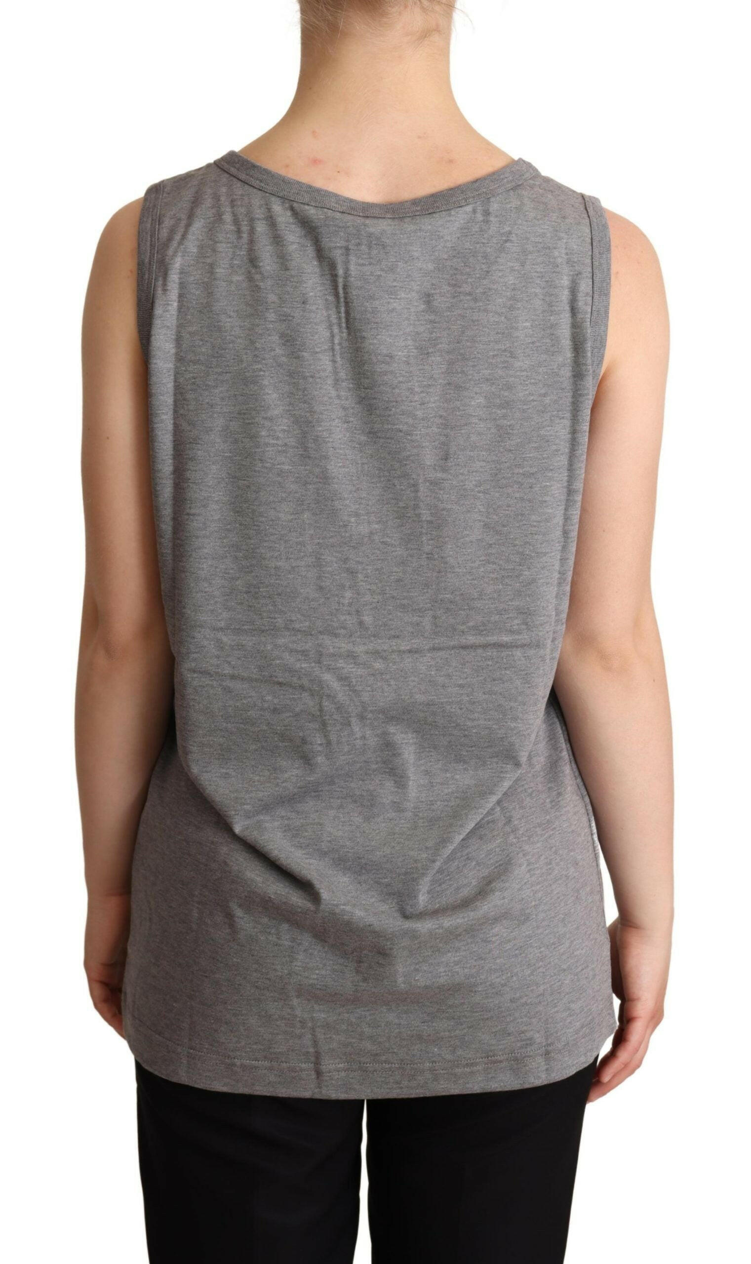 Dolce & Gabbana Gray Sleeveless Round Neck Tank Top T-shirt -   -  Dolce & Gabbana.