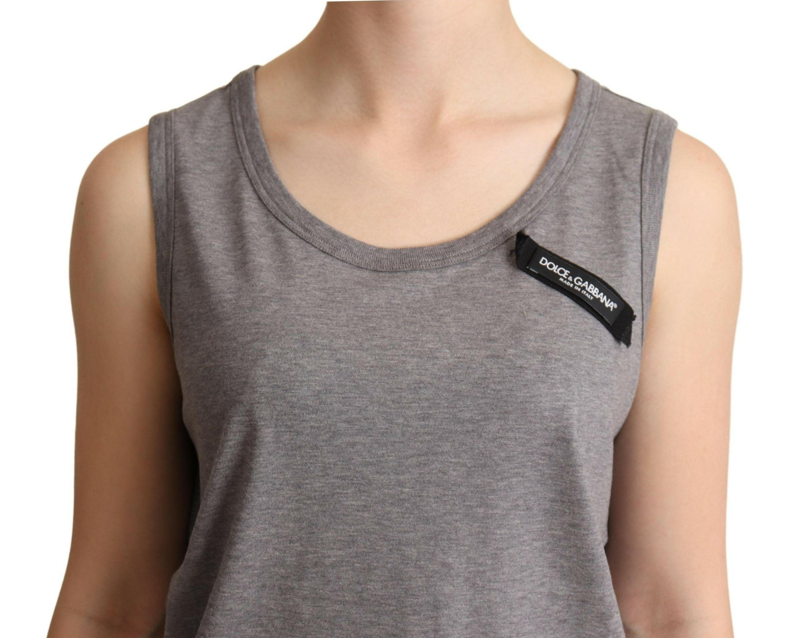 Dolce & Gabbana Gray Sleeveless Round Neck Tank Top T-shirt -   -  Dolce & Gabbana.