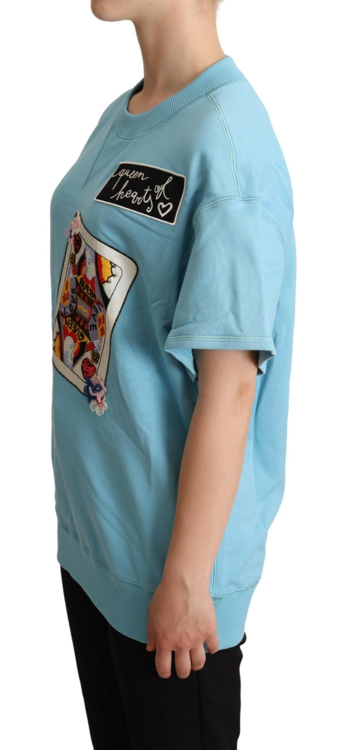 Dolce & Gabbana BLue Queen Of Hearts Card Sweater T-shirt -   -  Dolce & Gabbana.
