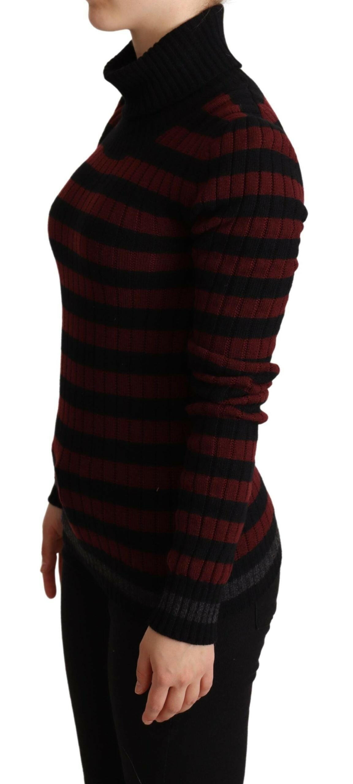 Dolce & Gabbana Black Red Striped Wool Pullover Sweater -   -  Dolce & Gabbana.