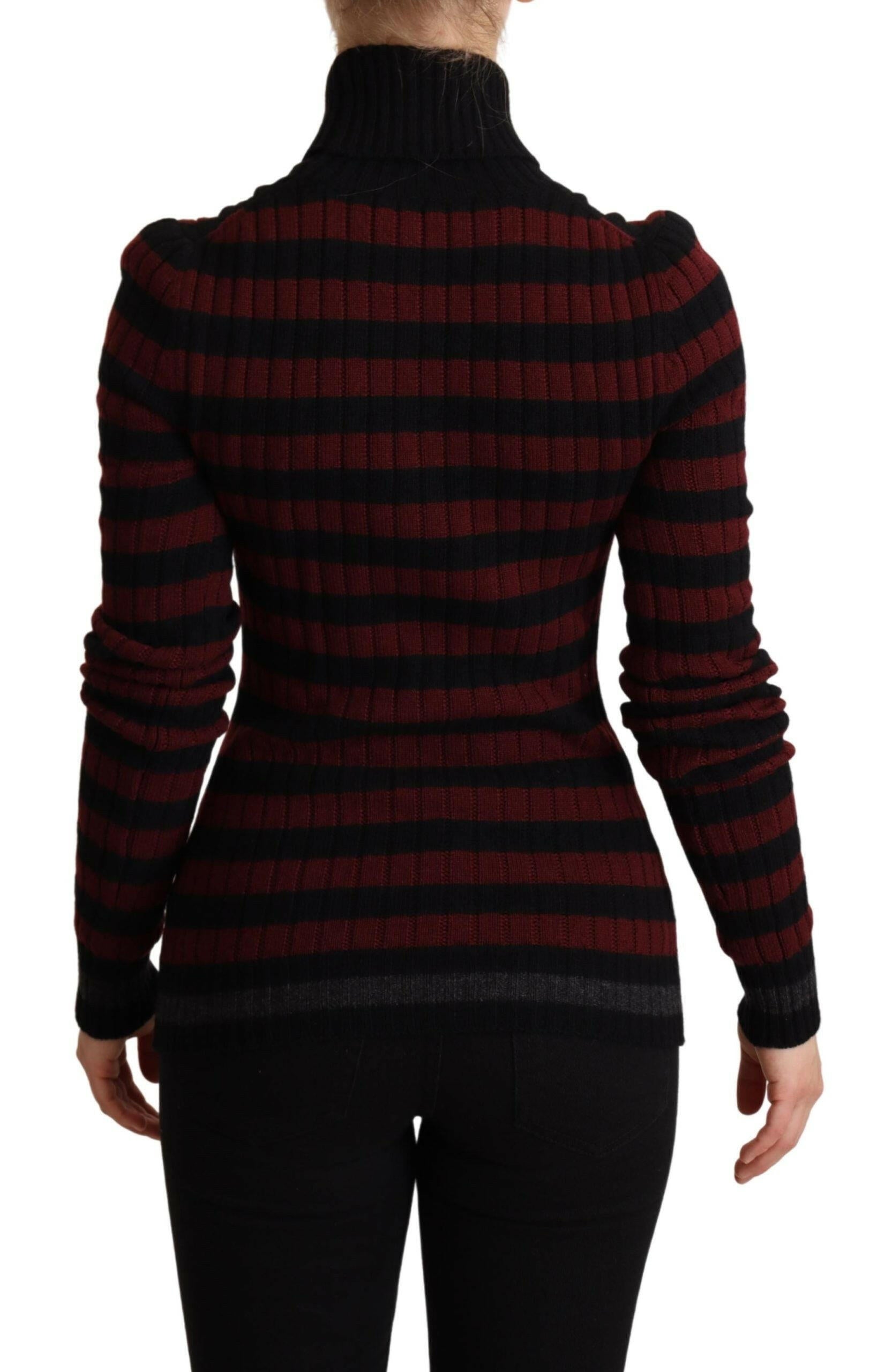 Dolce & Gabbana Black Red Striped Wool Pullover Sweater -   -  Dolce & Gabbana.