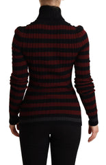 Dolce & Gabbana Black Red Striped Wool Pullover Sweater -   -  Dolce & Gabbana.