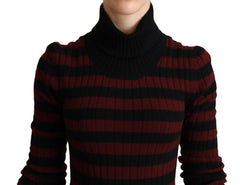 Dolce & Gabbana Black Red Striped Wool Pullover Sweater -   -  Dolce & Gabbana.