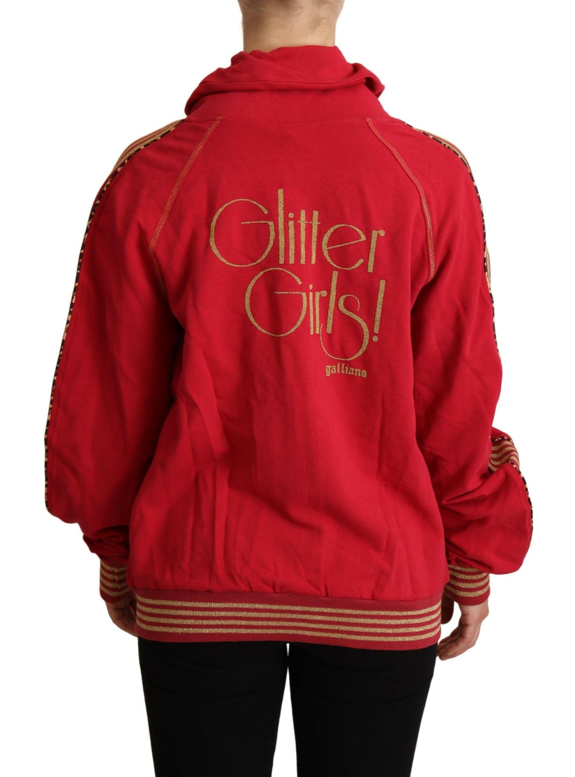 John Galliano Red Full Zip Jacket Sweatshirt Hooded Sweater -   -  John Galliano.