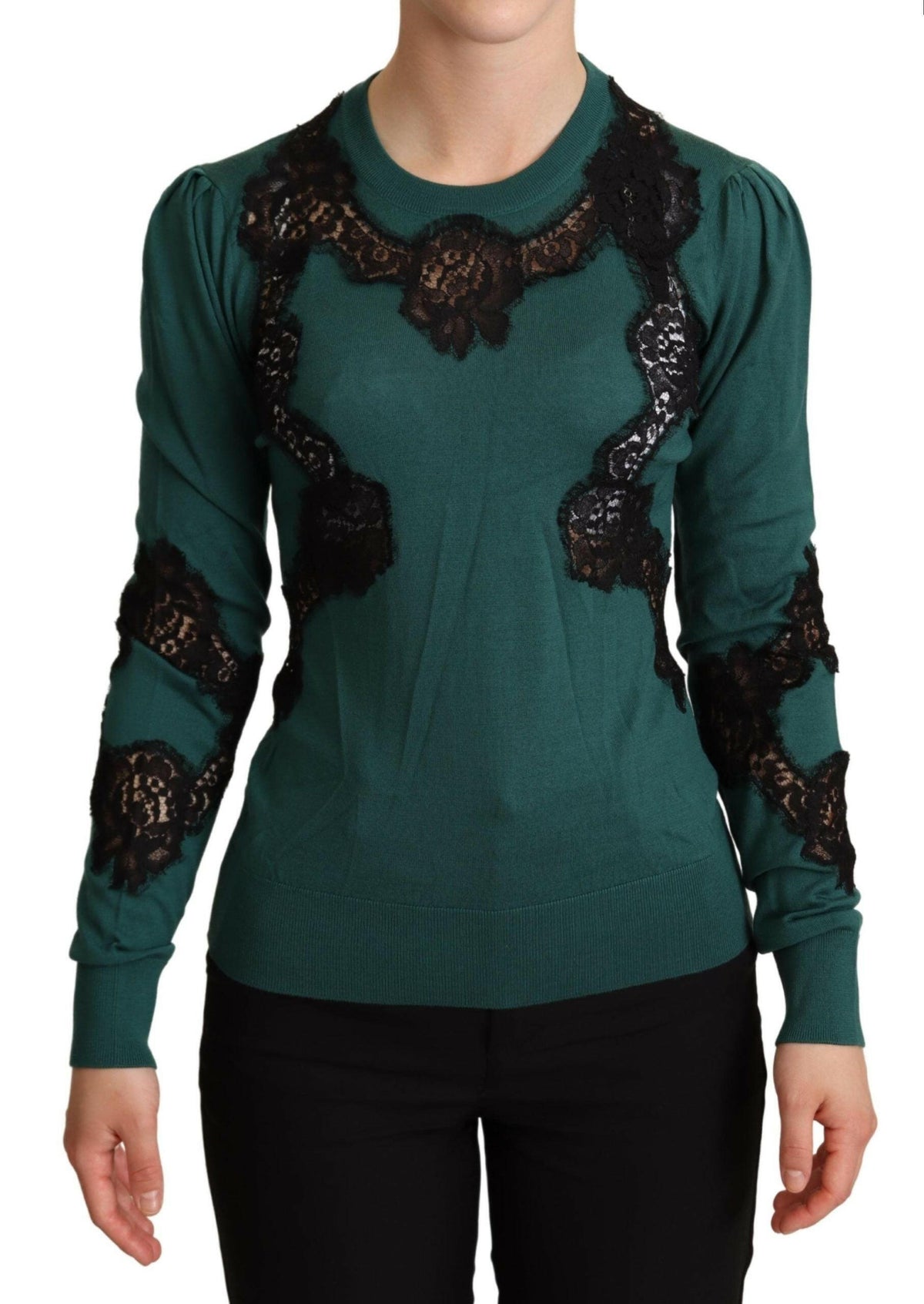 Dolce & Gabbana Green Wool Crewneck Sweater -   -  Dolce & Gabbana.
