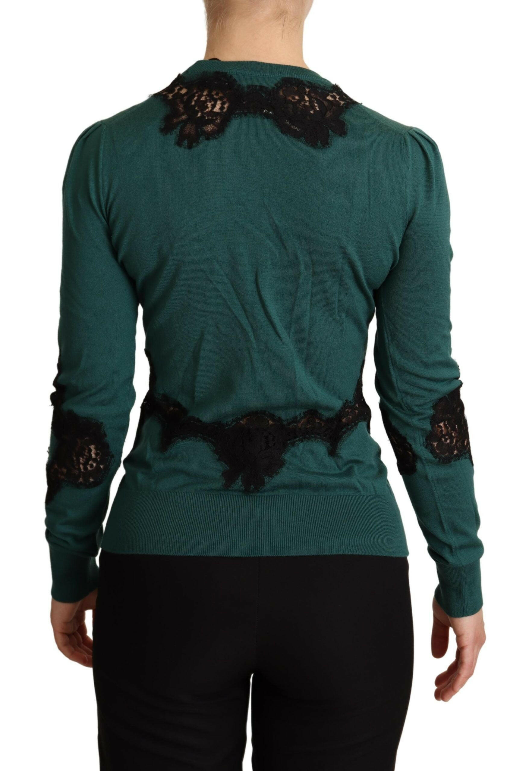 Dolce & Gabbana Green Wool Crewneck Sweater -   -  Dolce & Gabbana.