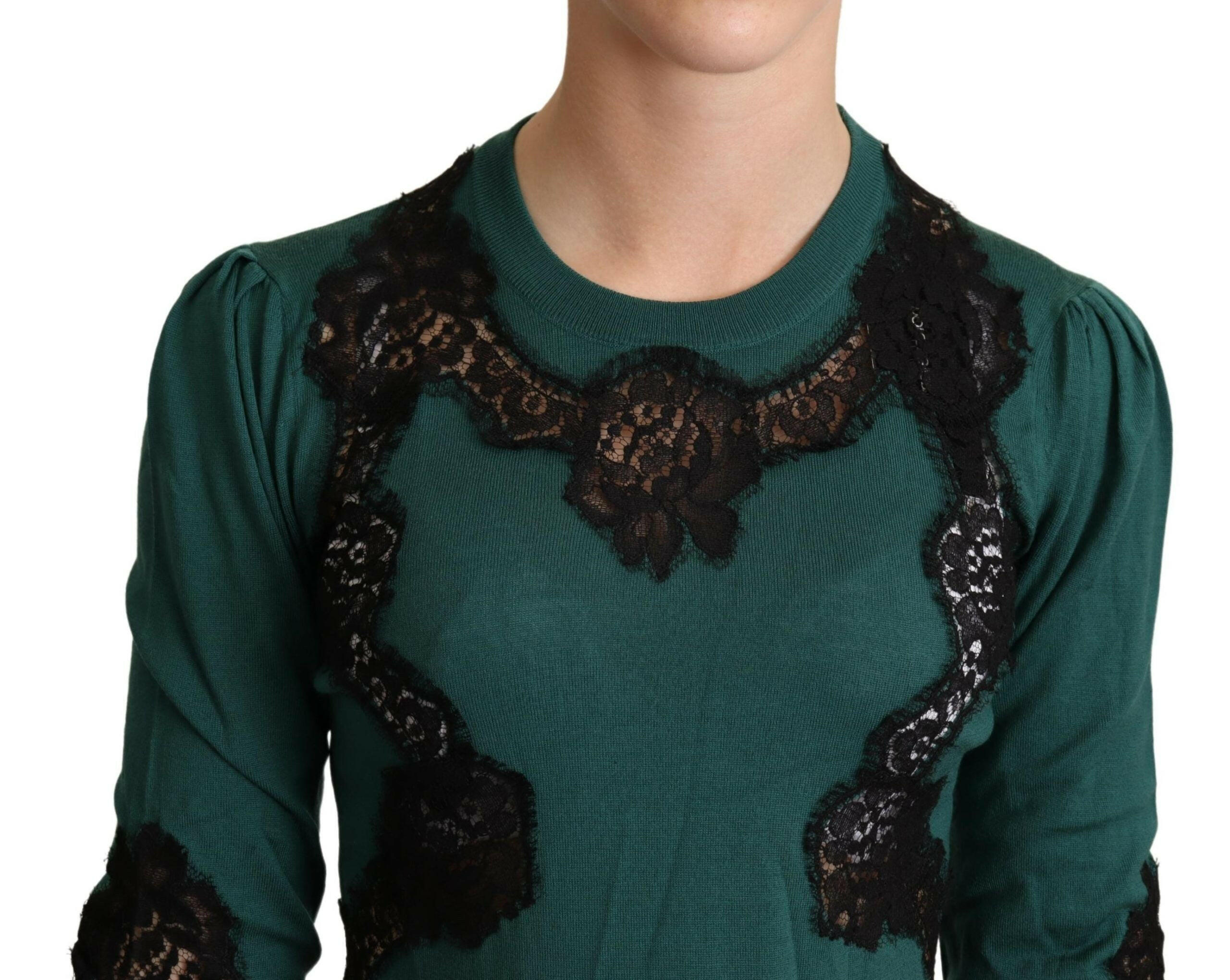 Dolce & Gabbana Green Wool Crewneck Sweater -   -  Dolce & Gabbana.