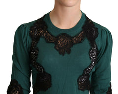 Dolce & Gabbana Green Wool Crewneck Sweater -   -  Dolce & Gabbana.