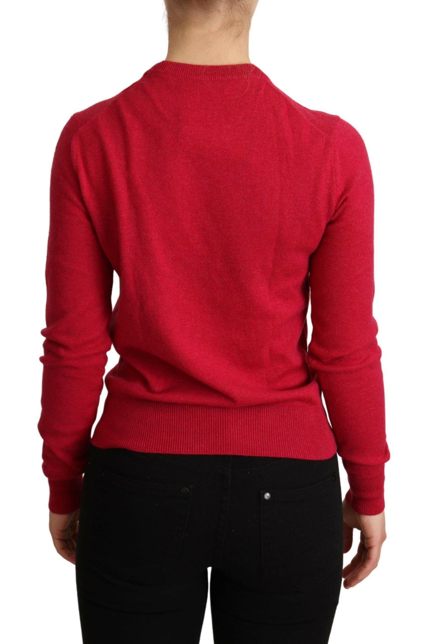Dolce & Gabbana Pink Embroidered Cashmere Wool Pullover Sweater -   -  Dolce & Gabbana.