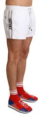 Dolce & Gabbana White King Mens Beachwear Swimwear Shorts -   -  Dolce & Gabbana.
