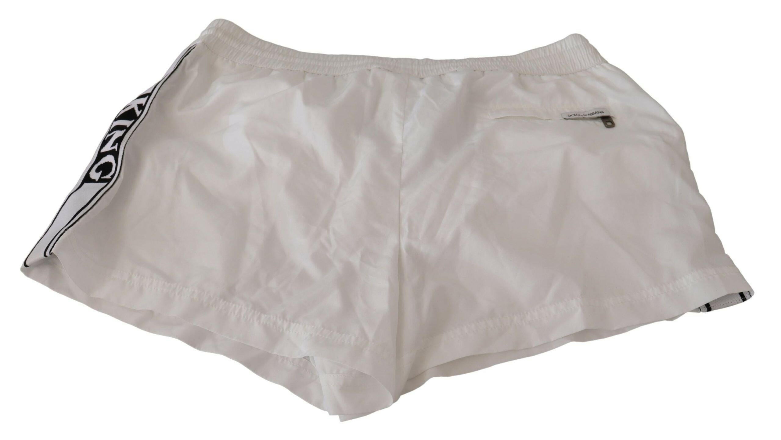 Dolce & Gabbana White King Mens Beachwear Swimwear Shorts -   -  Dolce & Gabbana.