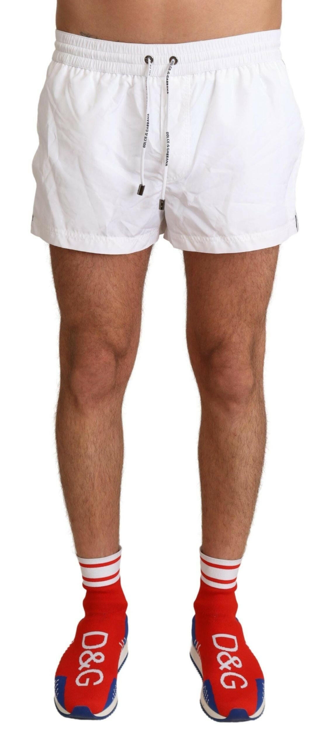 Dolce & Gabbana White King Mens Beachwear Swimwear Shorts -   -  Dolce & Gabbana.