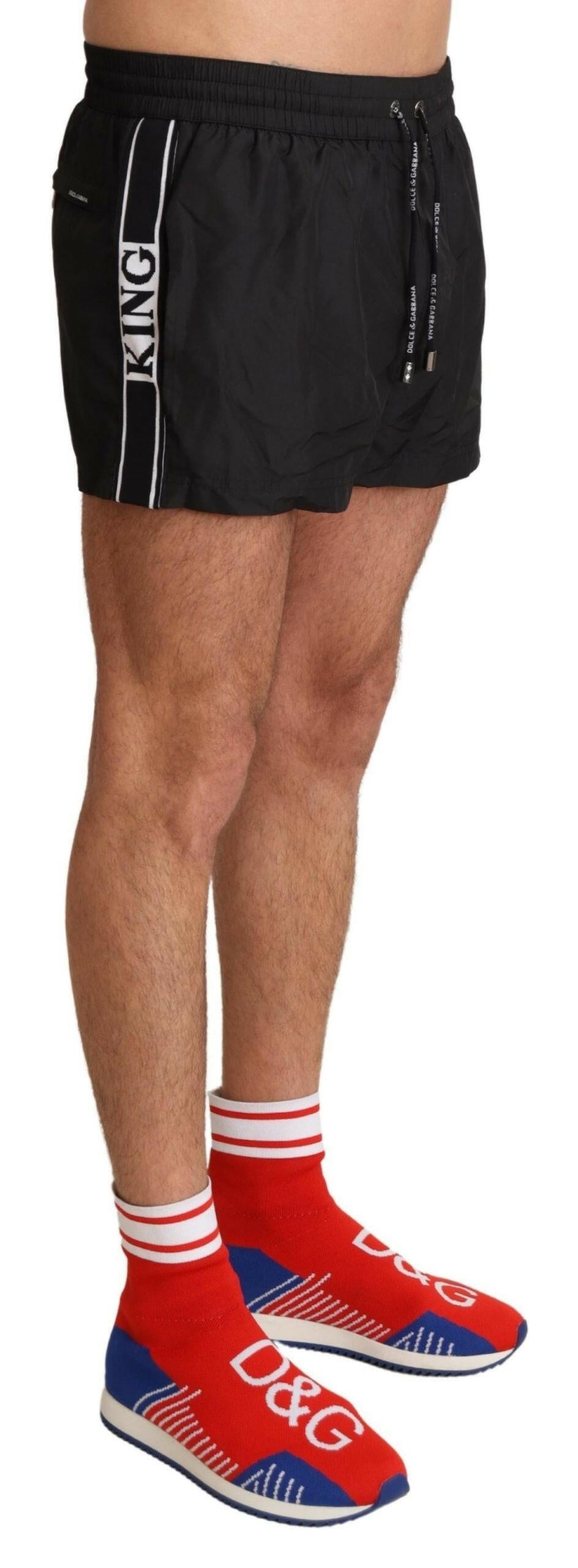 Dolce & Gabbana Black King Mens Beachwear Swimwear Shorts -   -  Dolce & Gabbana.
