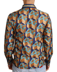 Dolce & Gabbana Multicolor DG Logo Silk Mens Top Shirt -   -  Dolce & Gabbana.