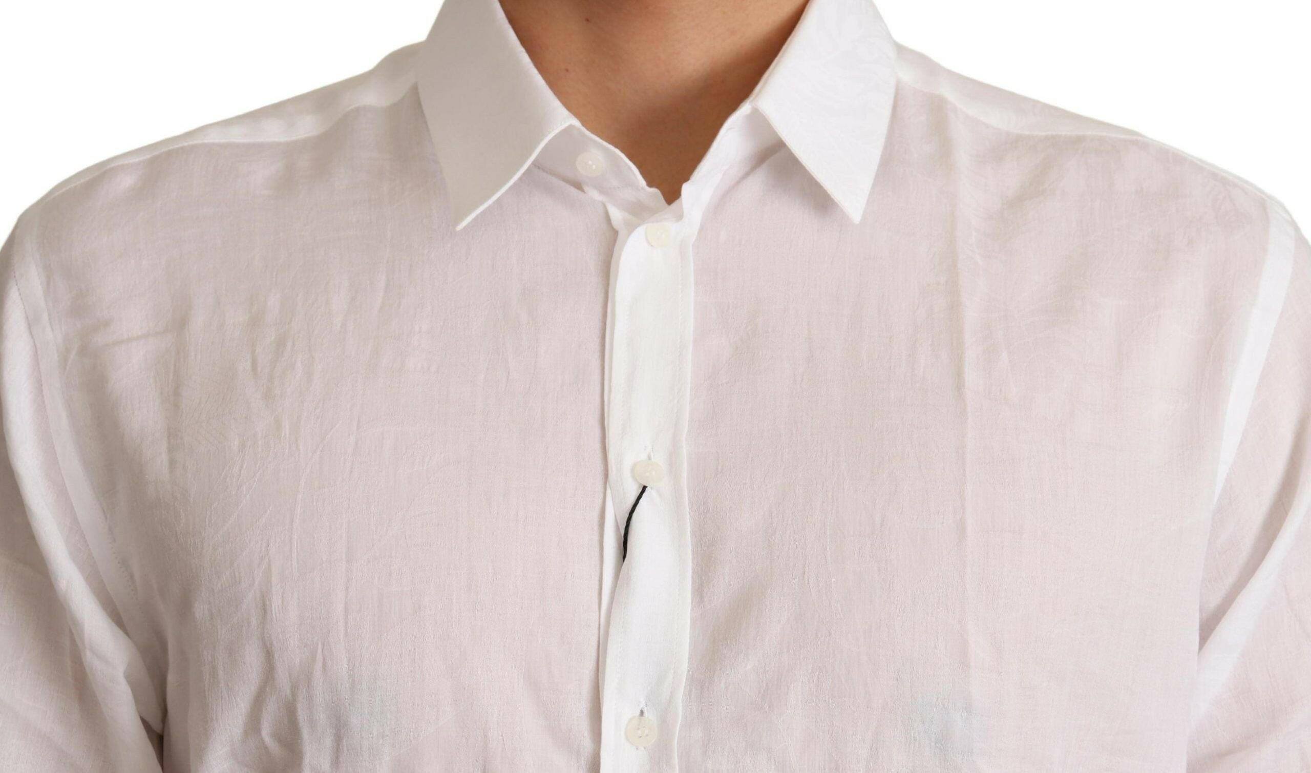 Dolce & Gabbana White Cotton Floral Pattern MARTINI Shirt -   -  Dolce & Gabbana.