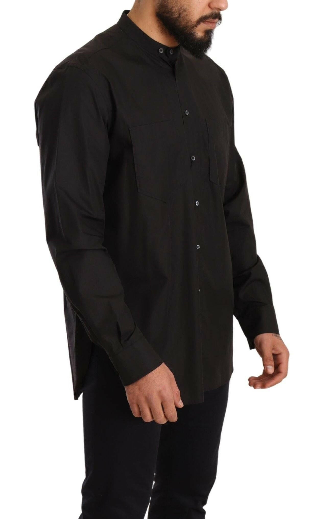 Dolce & Gabbana Black 100% Cotton Formal Dress Top Shirt -   -  Dolce & Gabbana.