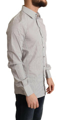 Dolce & Gabbana Gray Cotton Slim Fit Mens SICILY Shirt -   -  Dolce & Gabbana.
