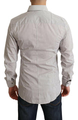 Dolce & Gabbana Gray Cotton Slim Fit Mens SICILY Shirt -   -  Dolce & Gabbana.