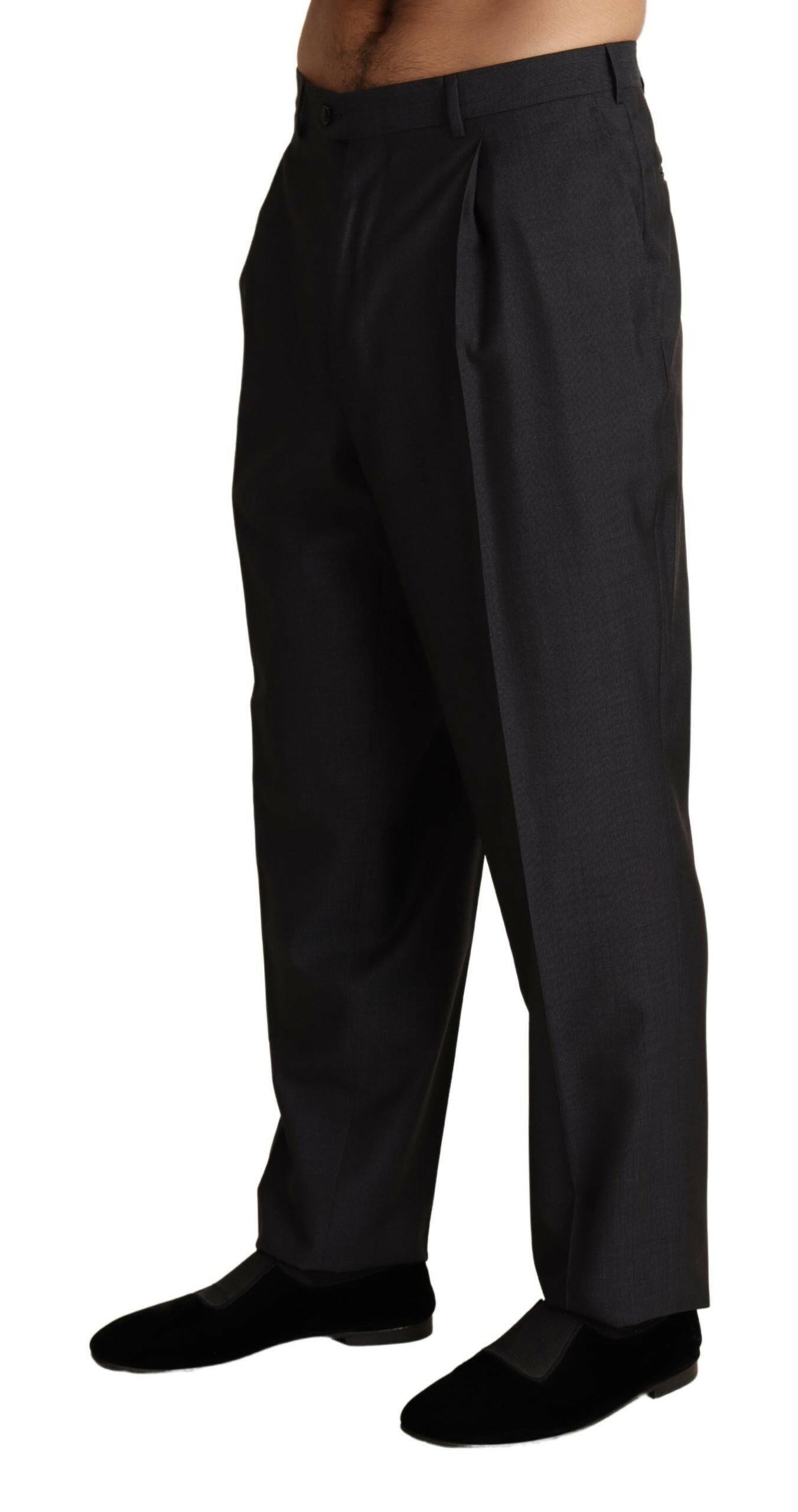 Dolce & Gabbana Gray Wool Blend Formal Trousers Pants -   -  Dolce & Gabbana.