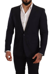 Dolce & Gabbana Navy Blue Wool Slim Fit MARTINI Blazer -   -  Dolce & Gabbana.