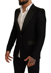 Dolce & Gabbana Black Wool Slim Fit Coat Blazer Jacket -   -  Dolce & Gabbana.
