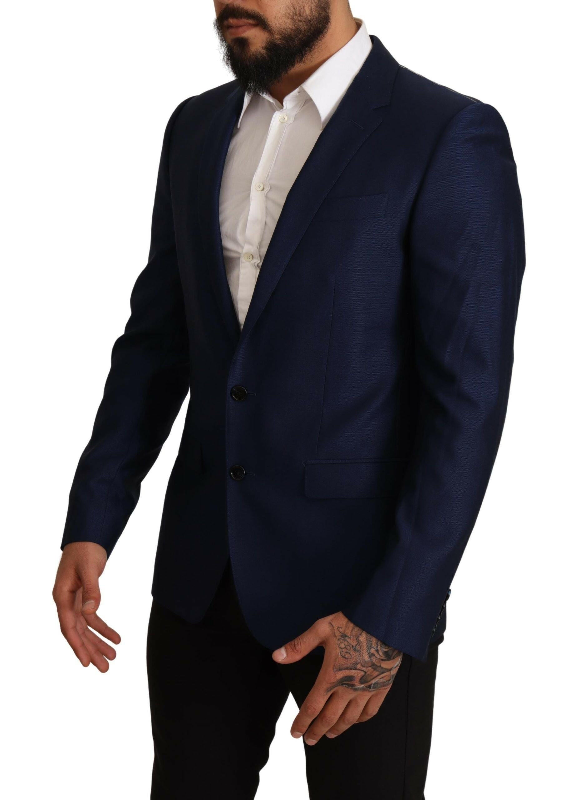 Dolce & Gabbana Navy Blue Slim Fit Jacket MARTINI Blazer -   -  Dolce & Gabbana.